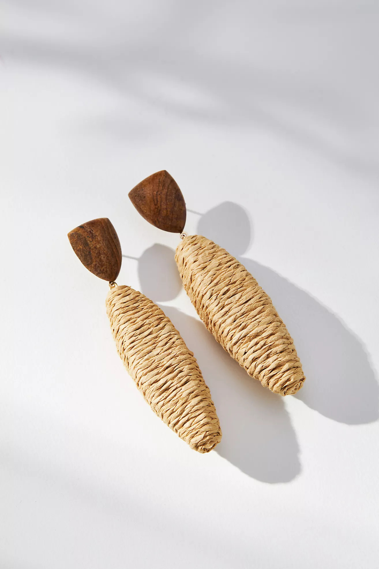 Raffia-Wrapped Drop Earrings | Anthropologie (US)