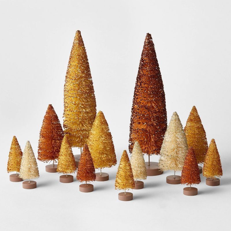 14pc Decorative Sisal Bottle Brush Tree Set Metallic Natural - Wondershop™ | Target