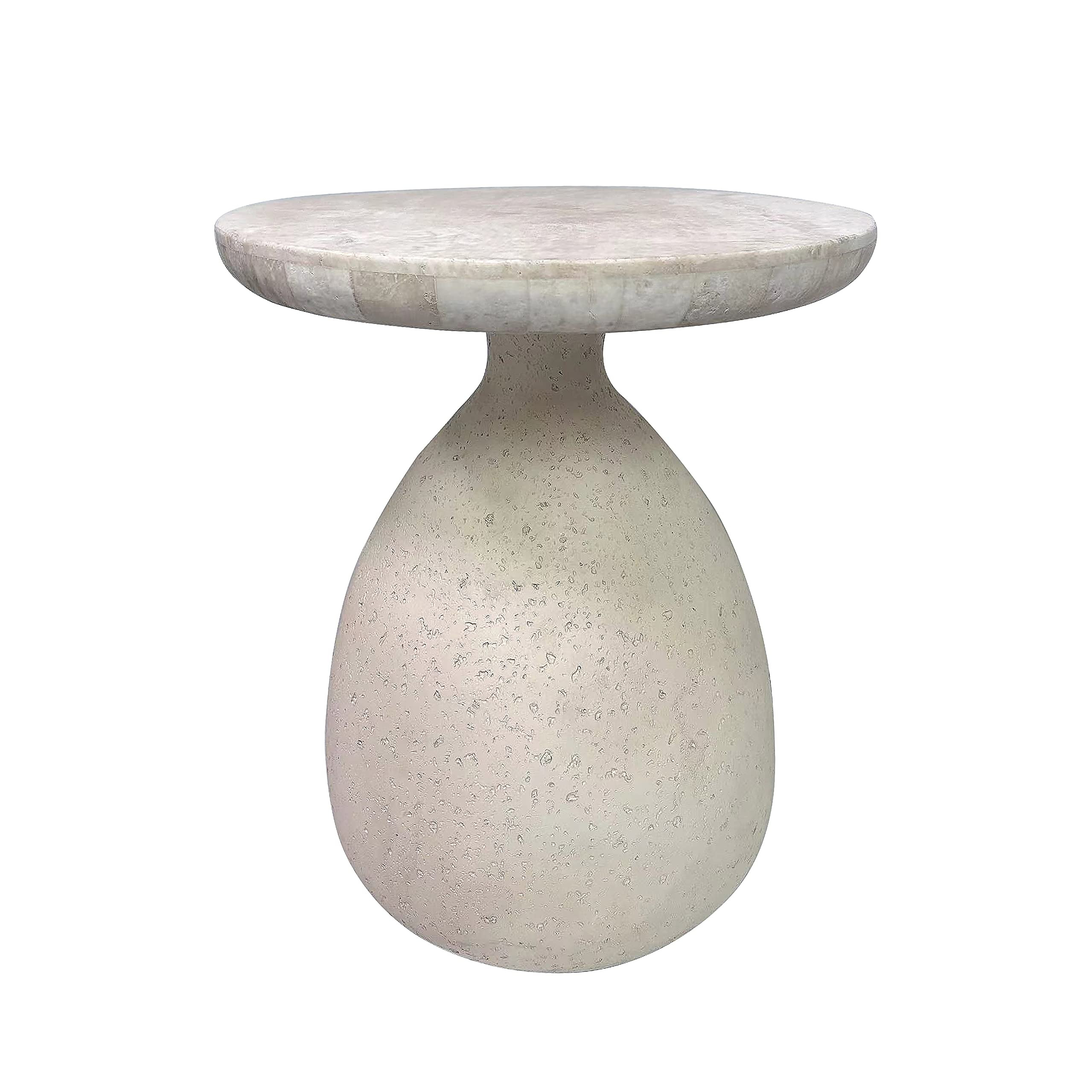 Tov Furniture Gina Cream Travertine Side Table | Amazon (US)