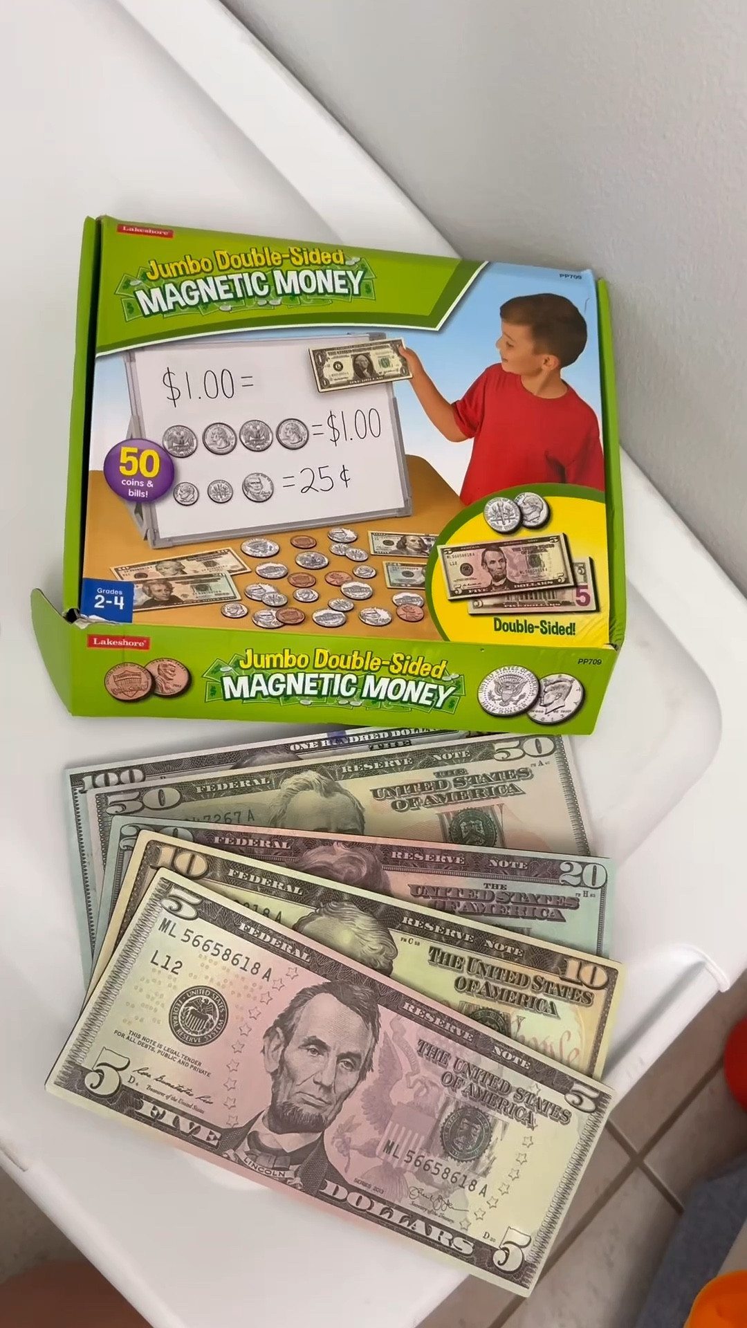 Absolutely loving the Lakeshore Jumbo Double-Sided Magnetic Money!! 💵 

Perfect for teaching both sides of the coins and bills, plus their names and values! Attie had so much fun learning today. 

Homeschool made simple & hands-on! 🙌💖 Thank you @Lakeshore Learning 

homeschool,homeschool preschool, homeschool tools, homeschool resources, homeschool supplies, educational toys, learning toys, teaching money, kids activities, toddler learning, preschool at home, montessori at home, early learning, hands on learning, jumbo magnetic money, lakeshore learning, homeschool essentials, learning through play, homeschool mom, homeschool fun

🎵 “Sun Fish” — Ronan O Snodaigh

#LTKKids #LTKFindsUnder50 #LTKFamily