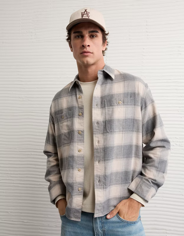 AE Relaxed Fit Everyday Flannel Shirt | American Eagle Outfitters (US & CA)