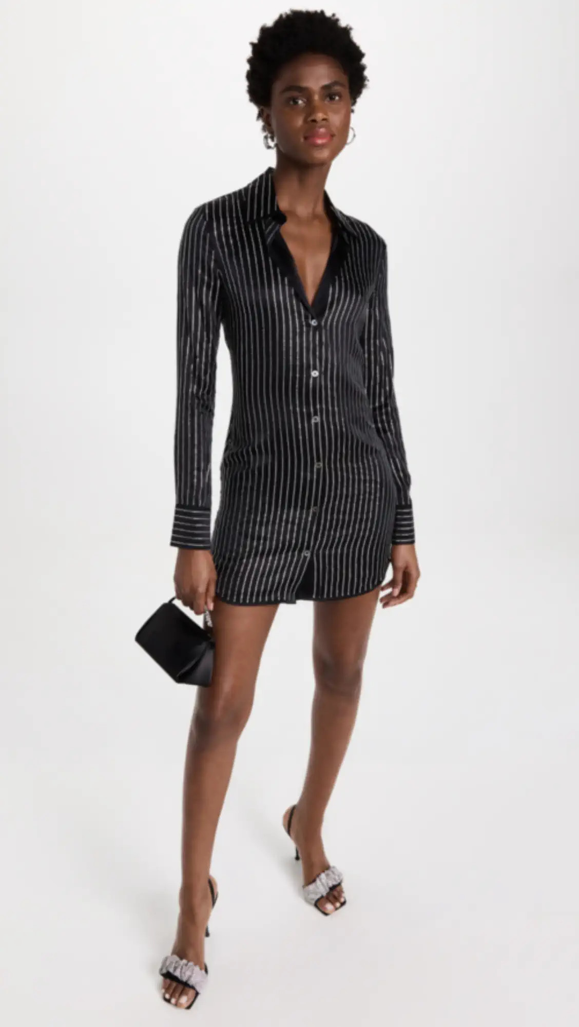 Alexander Wang Slim Shirt Dress with Crystal Hotfix | Shopbop | Shopbop