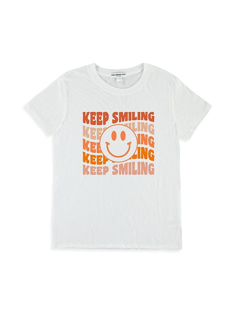 Suburban Riot Girl's Keep Smiling Crewneck Shirt - White - Size XL (18-20) | Saks Fifth Avenue OFF 5TH