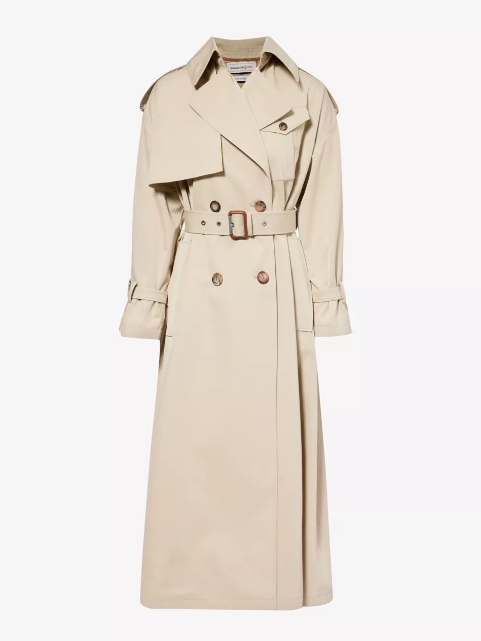 Buttoned-epaulettes storm-flap relaxed-fit coat trench coat | Selfridges