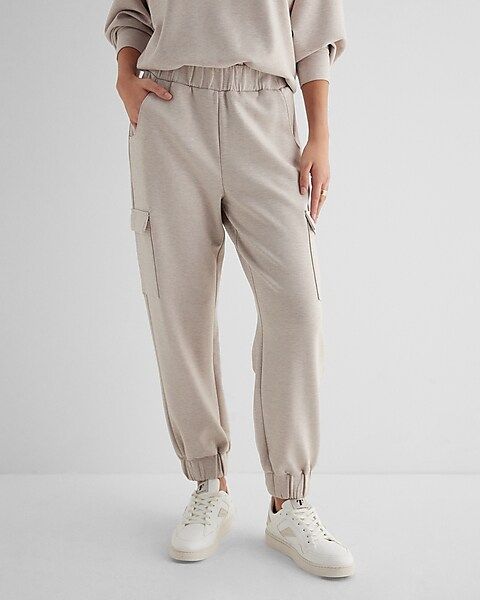 High Waisted Luxe Lounge Cargo Joggers | Express