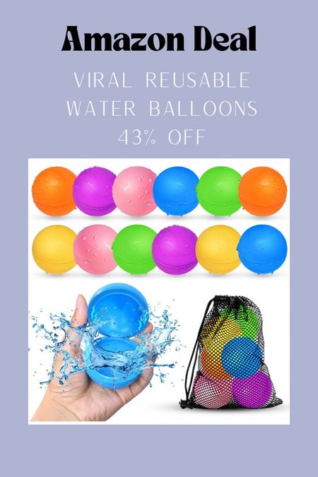 Anazon Deal: Reusable Water Balloons on Sale


Viral reusable water balloons on sale, trending toys on sale.#LTKsalealert #LTKfamily

#LTKSeasonal