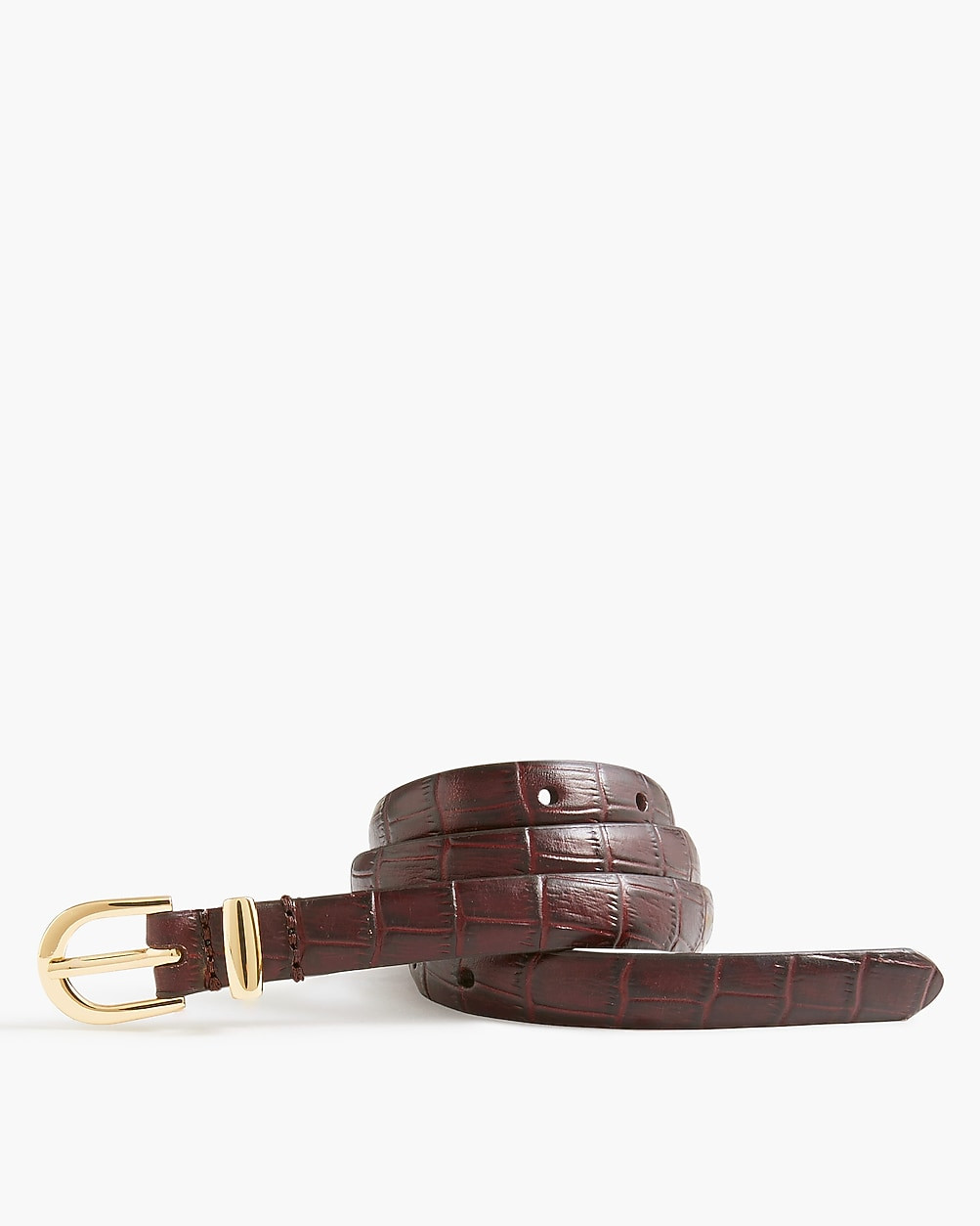 Embossed leather skinny croc belt | J.Crew Factory