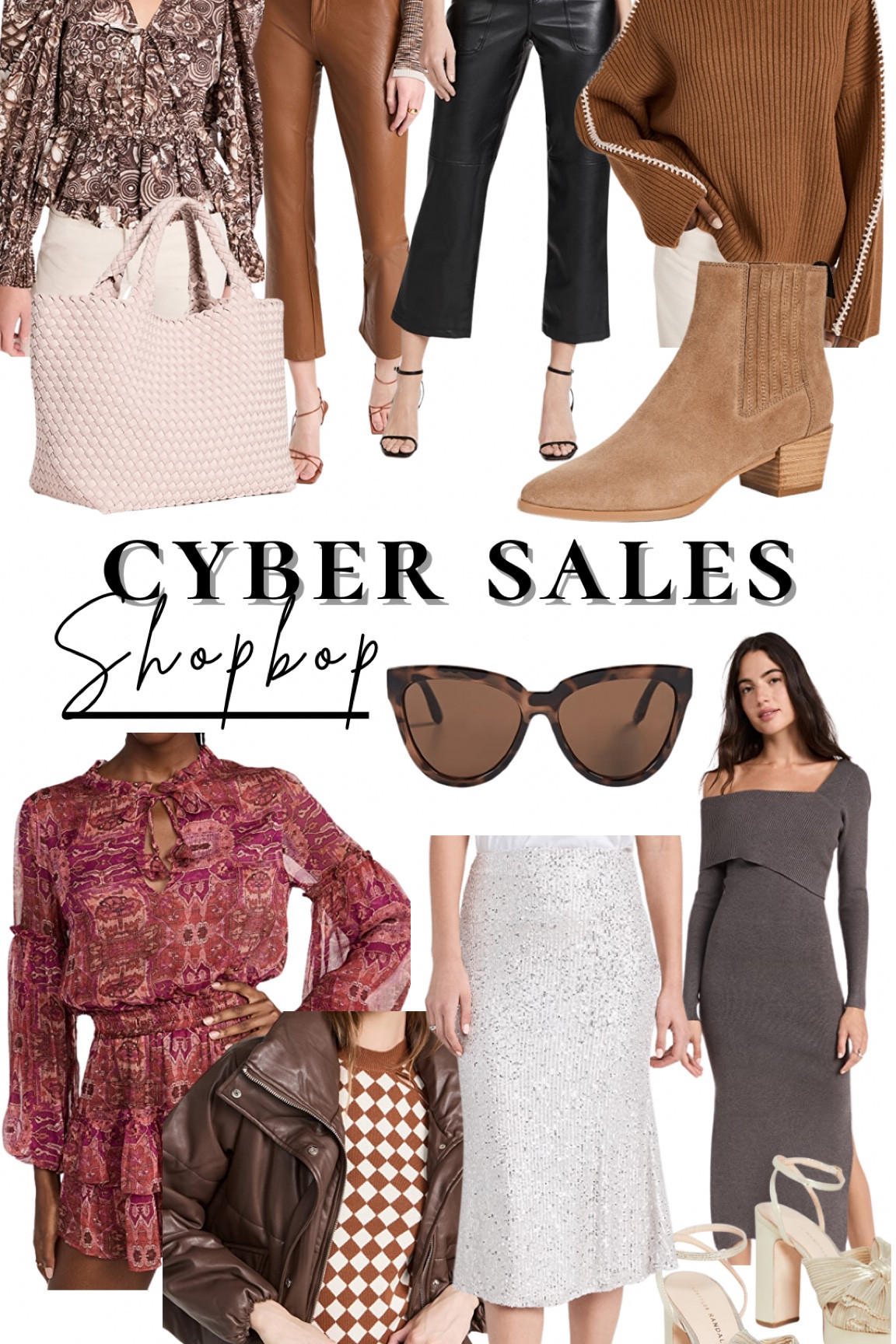 Shopbop 25% off Black Friday Sale!
Ulla Johnson Top, Naghedi bag, faux leather came jeans, black faux leather pants, Rag and Bone camel sweater, camel booties, Misa printed dress, faux leather brown puffer, sequin skirt, grey sweater dress, Le Spec sunglasses, & Loeffler Randall Heels.

#LTKHoliday #LTKsalealert #LTKCyberweek