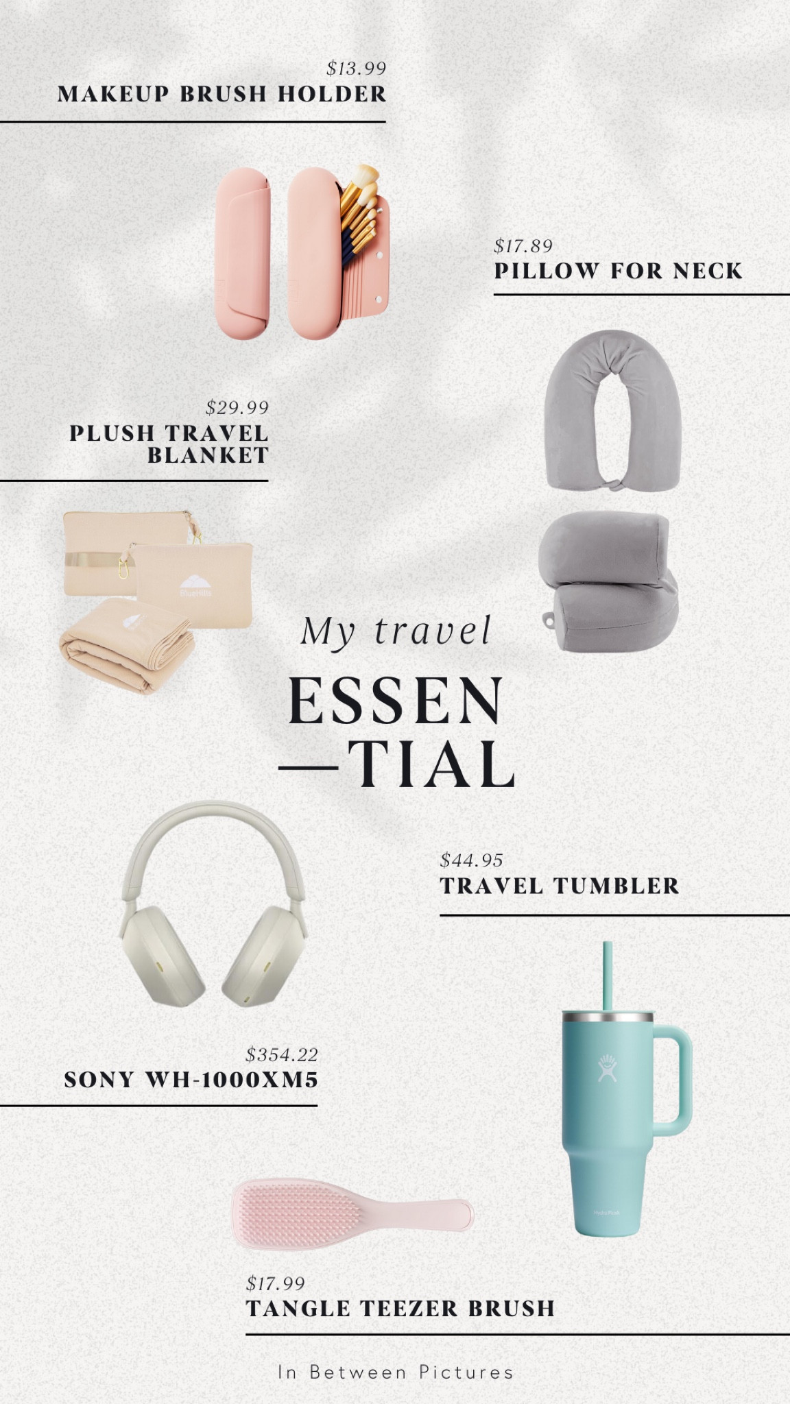 "Travel Essentials. Trip. Travel must have. Travel accesories. Travel essentials, travel blanket pillow, comfort on-the-go, cozy travel accessory, multipurpose pillow, beige travel pillow, silicone makeup brush holder, beauty organizer, brush storage, makeup toolkit, cosmetic accessory, travel pillow for neck, ergonomic design, neck support, in-flight comfort, sleep aid, Hydro Flask, wide mouth bottle, drink storage, travel hydration, cold beverage container, stainless steel bottle, hair brush, grooming essential, detangling brush, hair care, Sony WH-1000XM5 headphones, noise-cancelling headphones, high-quality audio, music accessory, in-flight entertainment, wireless headphones, tech gadget, travel sound gear, essential electronics.


#LTKSeasonal #LTKbeauty #LTKstyletip