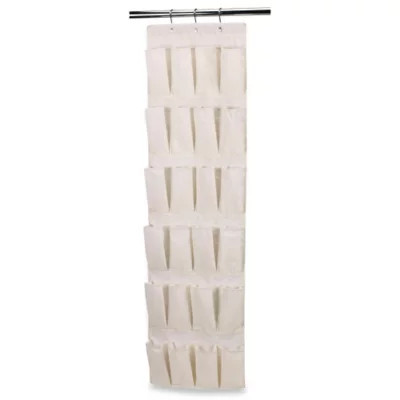 Household Essentials® 24-Pocket Over-the-Door Shoe Organizer in Natural | Bed Bath & Beyond