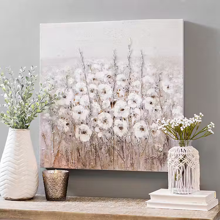 White Flowers in Bud Canvas Art Print | Kirkland's Home
