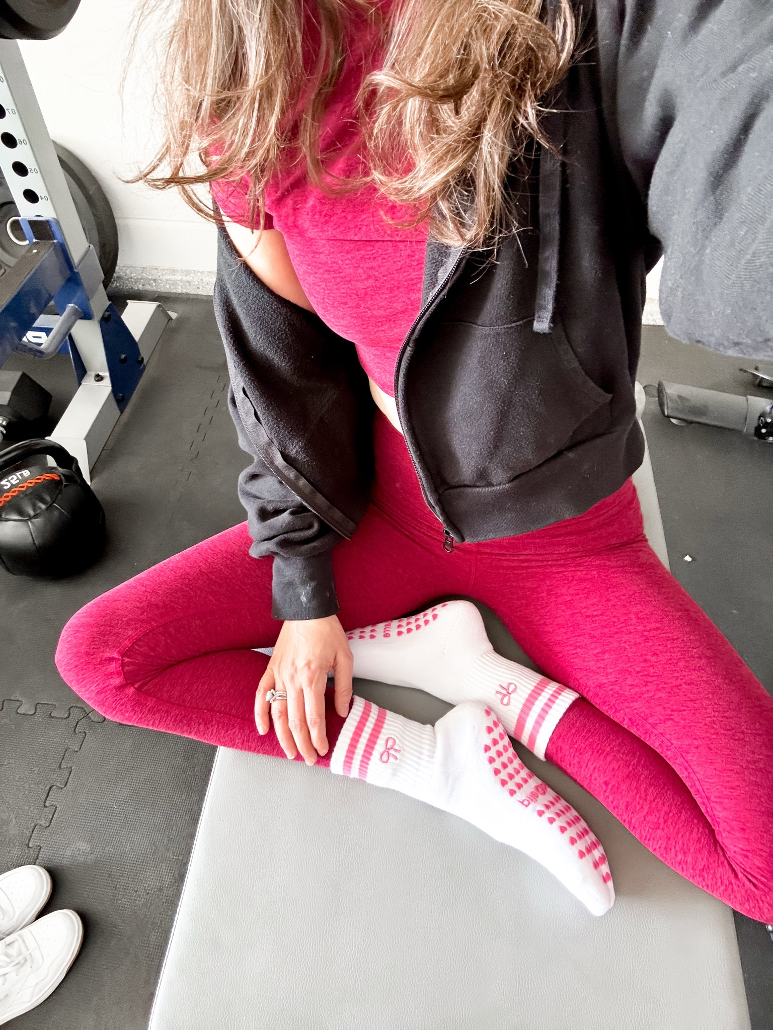 Amazon reformer 
Top small
Leggings xs
Pilates princess socks 