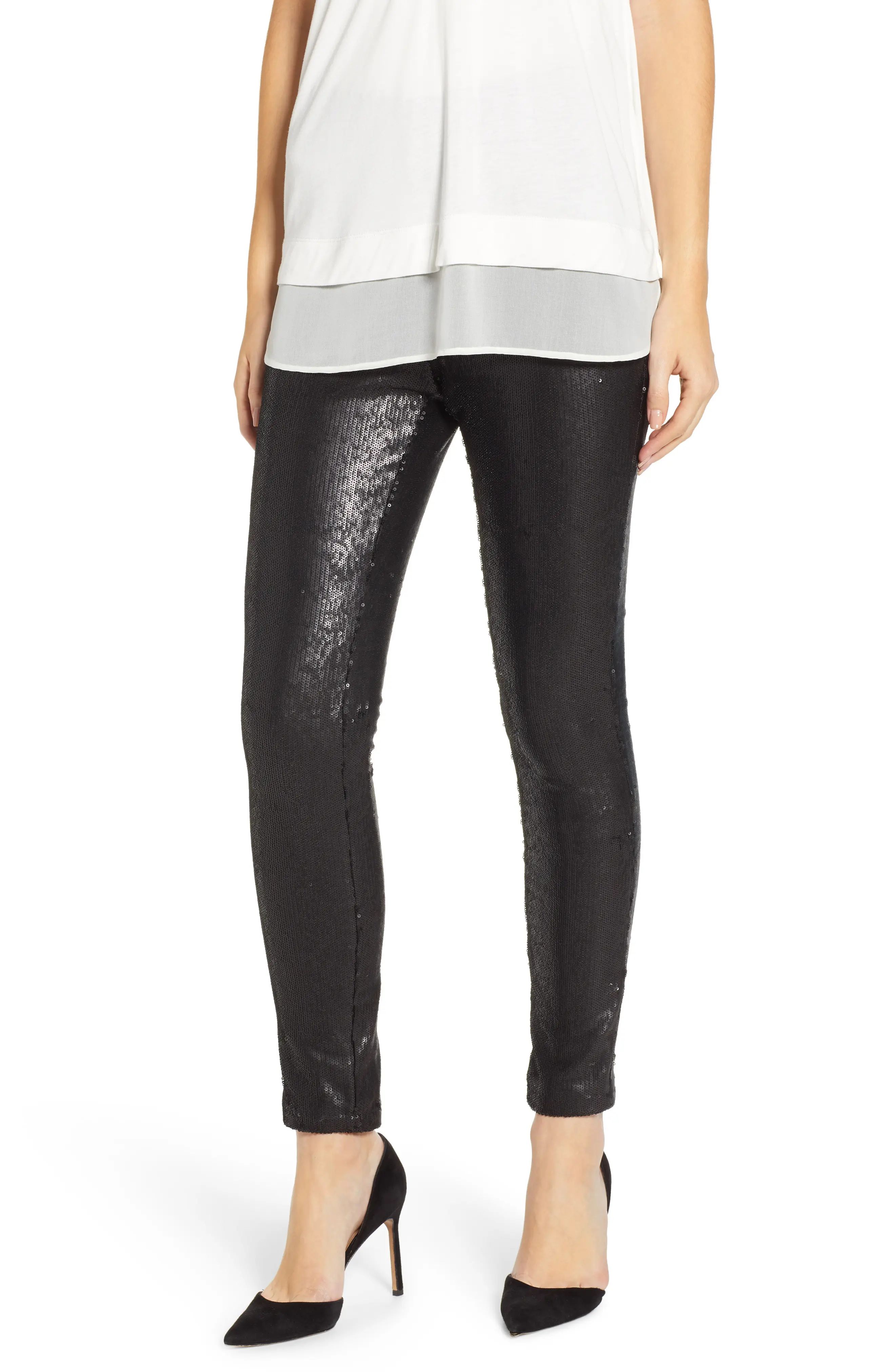 cupcakes and cashmere Matte Sequin Leggings | Nordstrom