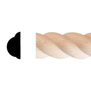 HOUSE OF FARA 1/2 in. x 1 in. x 8 ft. Hardwood Wood Rope Moulding 717 - The Home Depot | The Home Depot