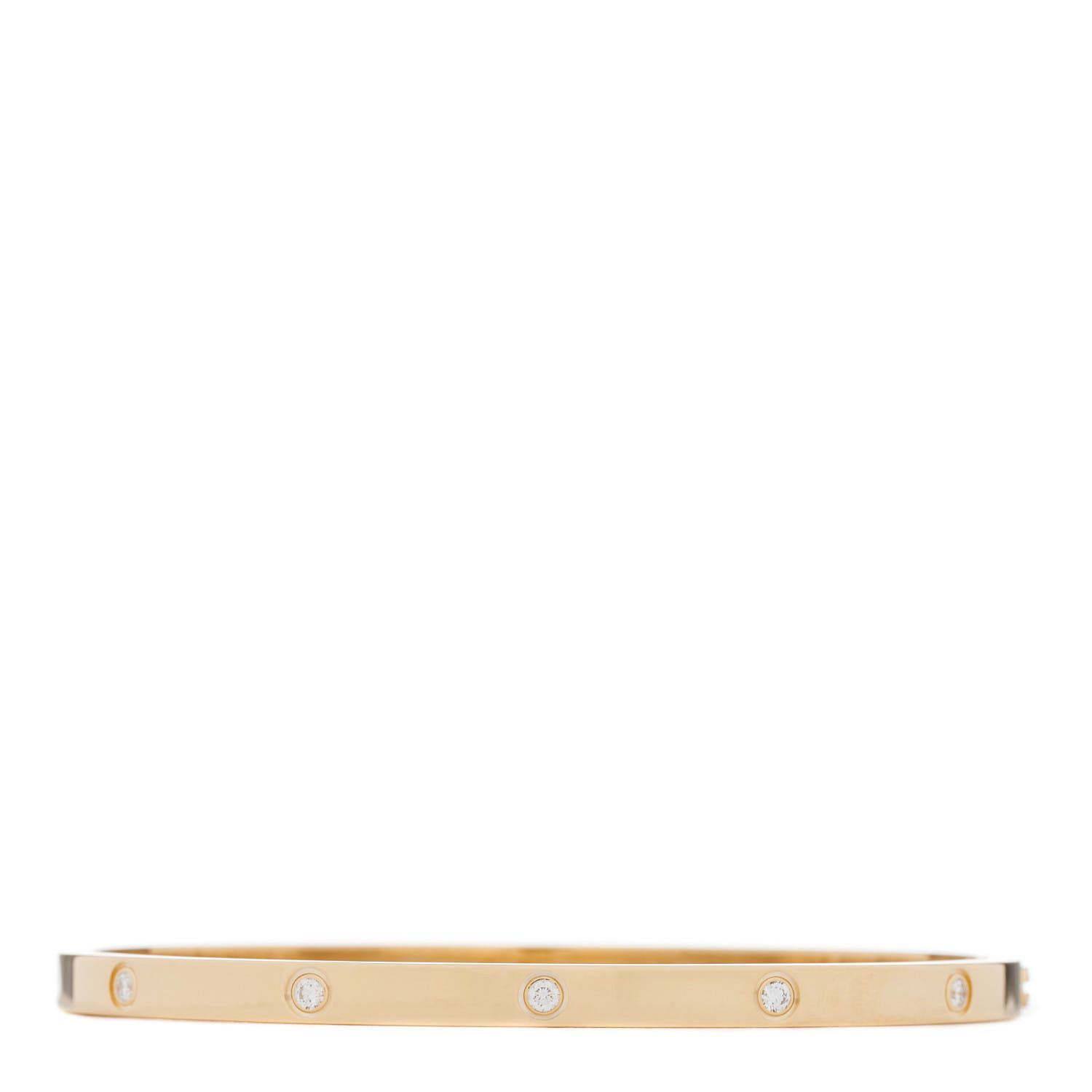 18K Yellow Gold 10 Diamond Small LOVE Bracelet 16 | FASHIONPHILE (US)