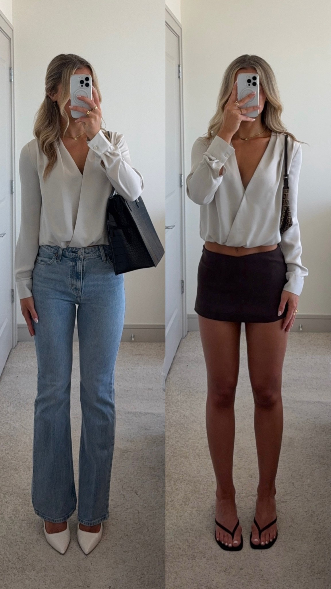 ways to styling @Aritzia top for in and out of the office 🤍 wearing 26 jeans and small top! #aritziapartner #ad