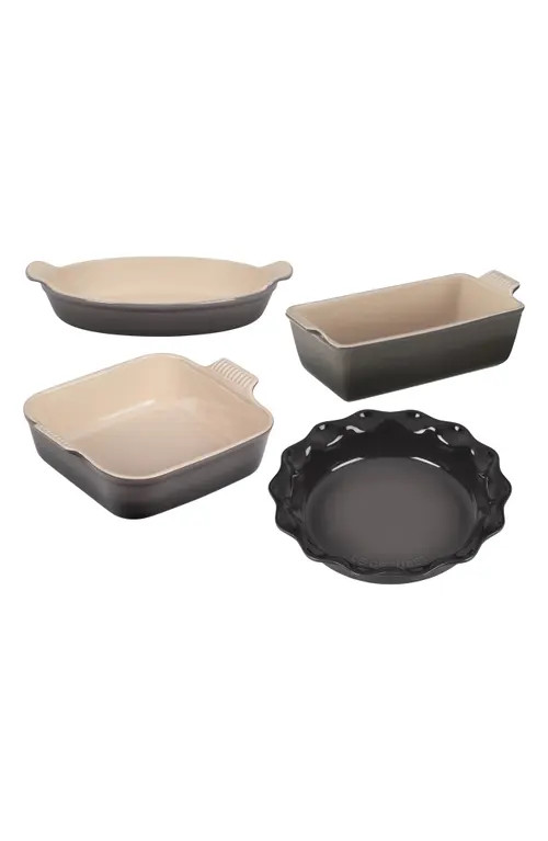 Le Creuset 4-Piece Heritage Bakeware Essentials Stoneware Set in Oyster at Nordstrom | Nordstrom
