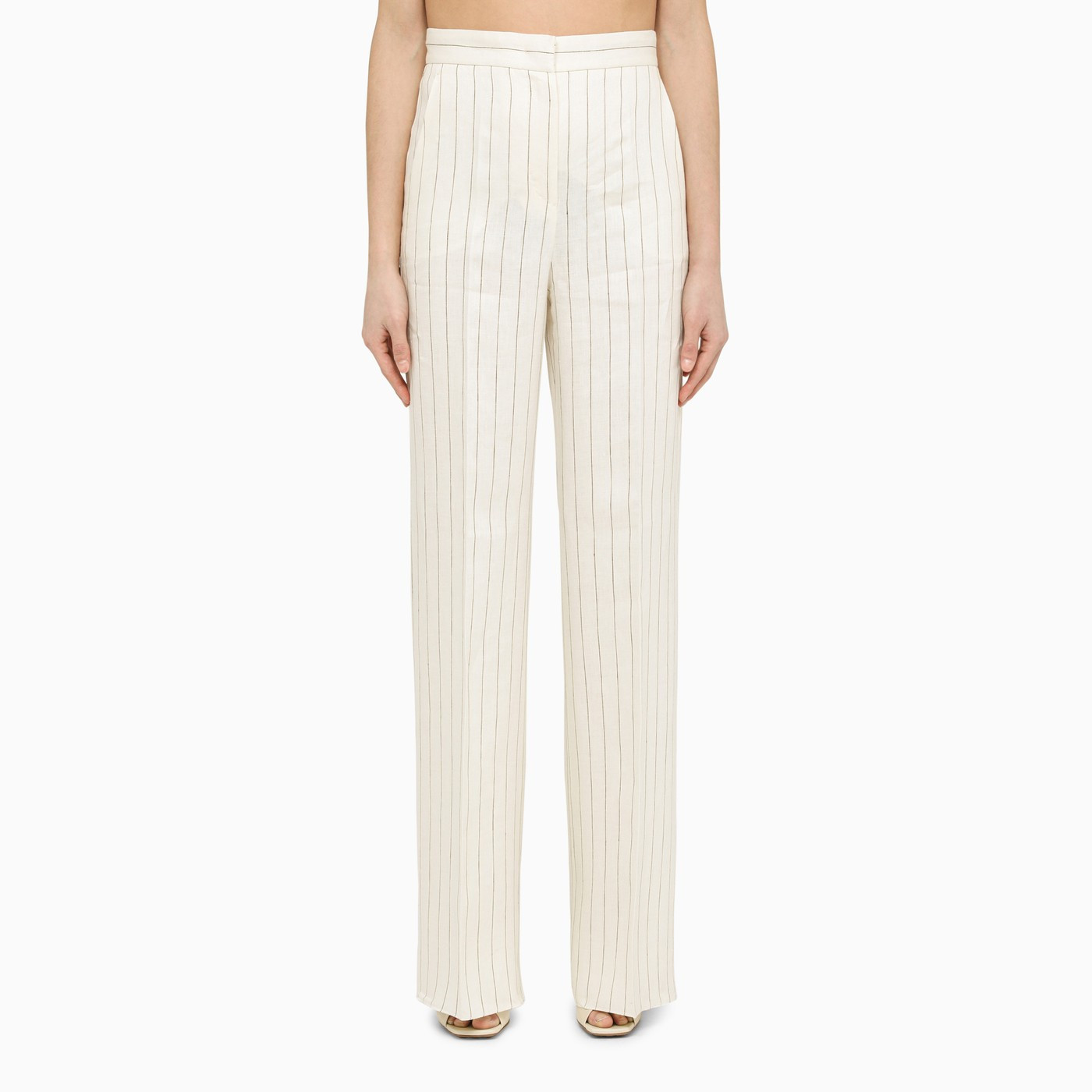 Pantalone regolare bianco gessato | The Double F