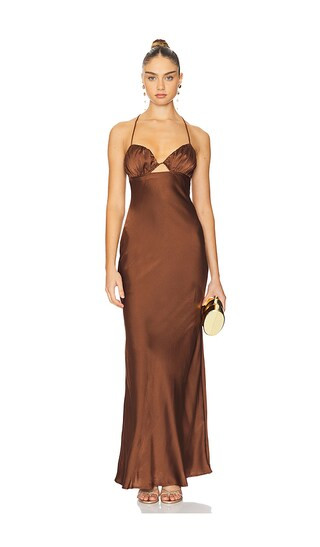 SNDYS Amalia Maxi Dress in Chocolate. - size XXL | Revolve Clothing (Global)