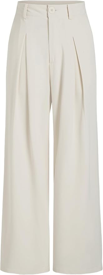 CIDER Milk Tea Pleated Wide Leg Trousers | Amazon (US)