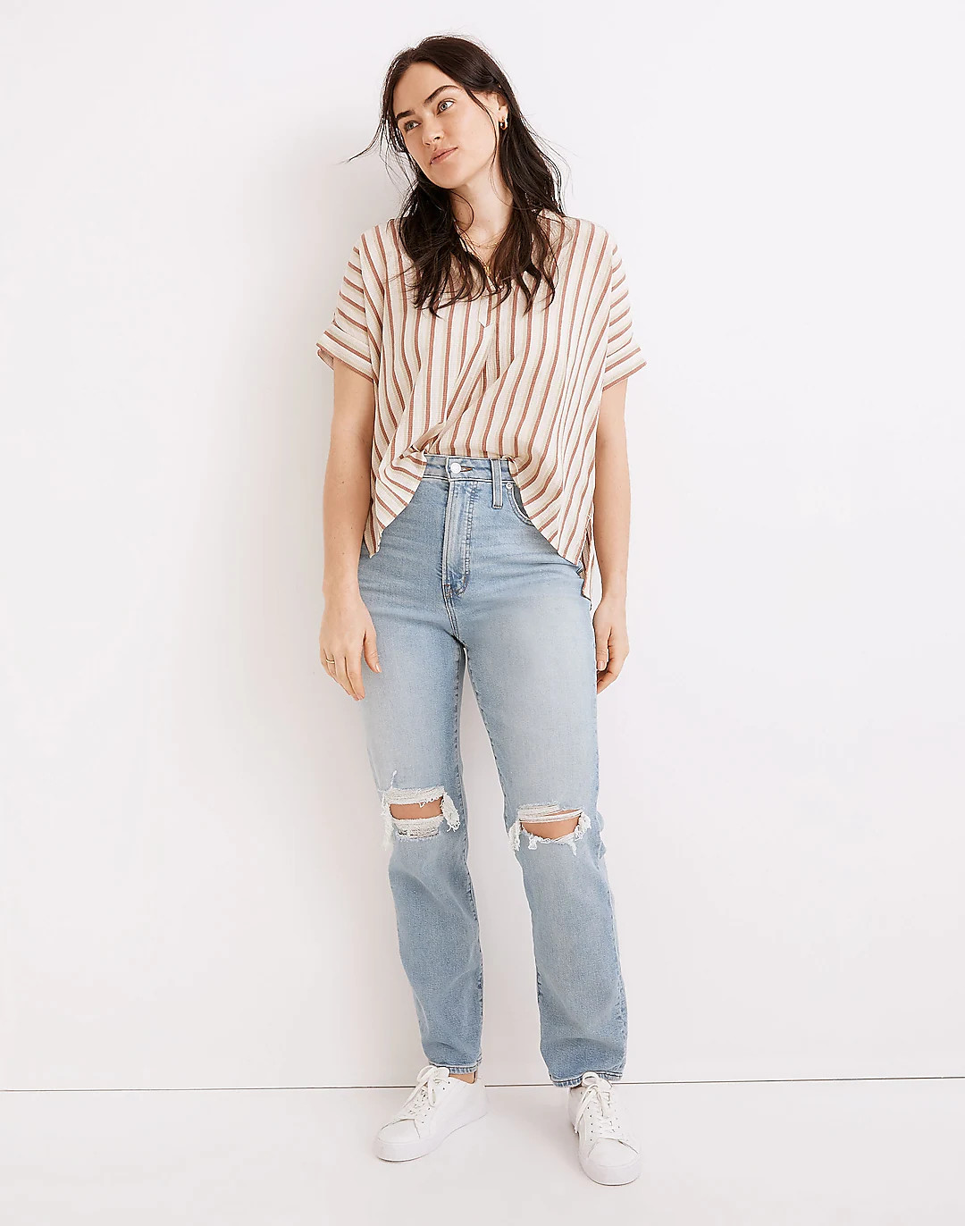 The Petite Curvy Perfect Vintage Jean in Danby Wash: Ripped Edition | Madewell