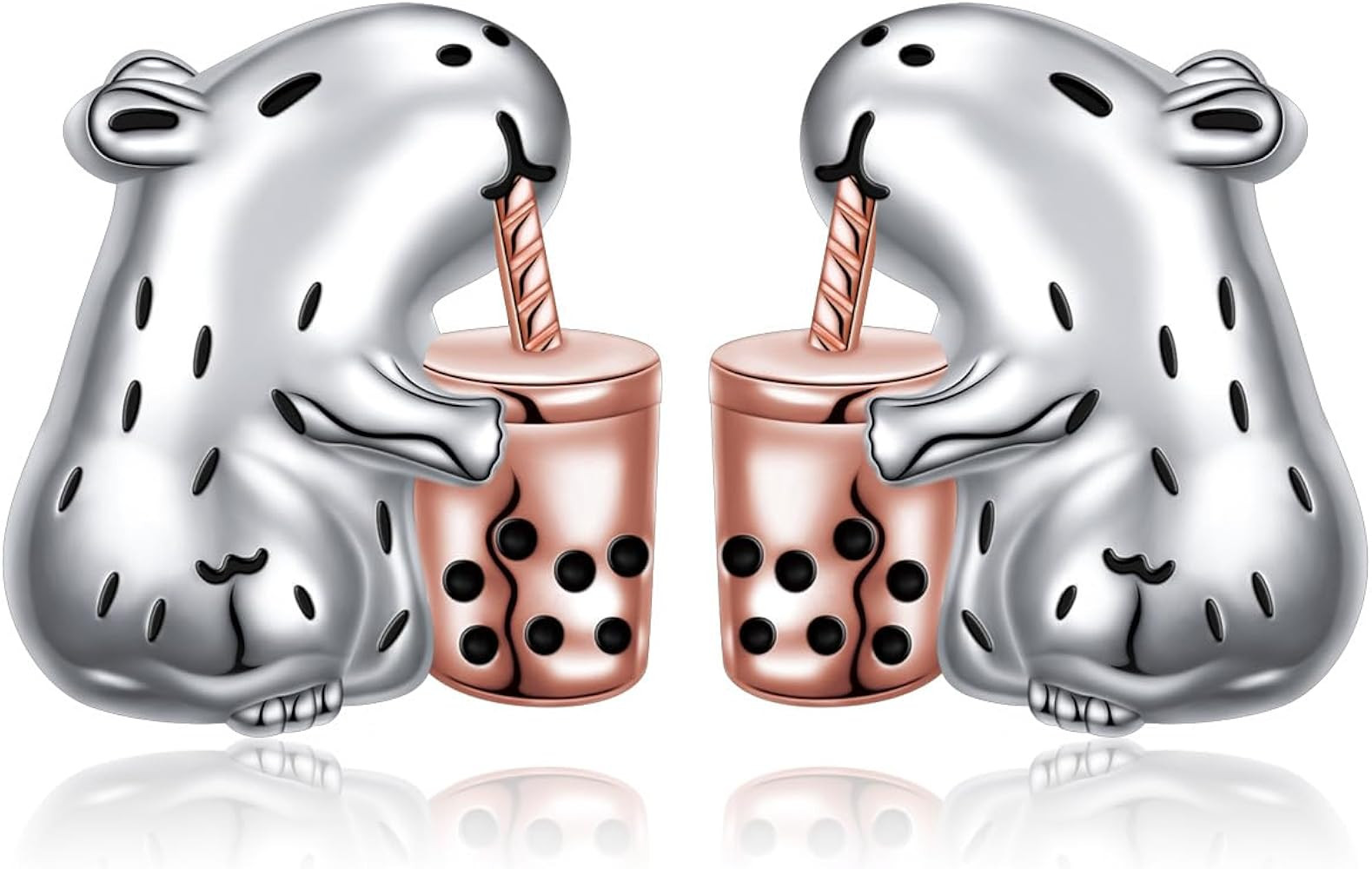 Yearace Animal Stud Earrings for Women 925 Sterling Silver Highland Cow Capybara Robin Bird Cat B... | Amazon (US)