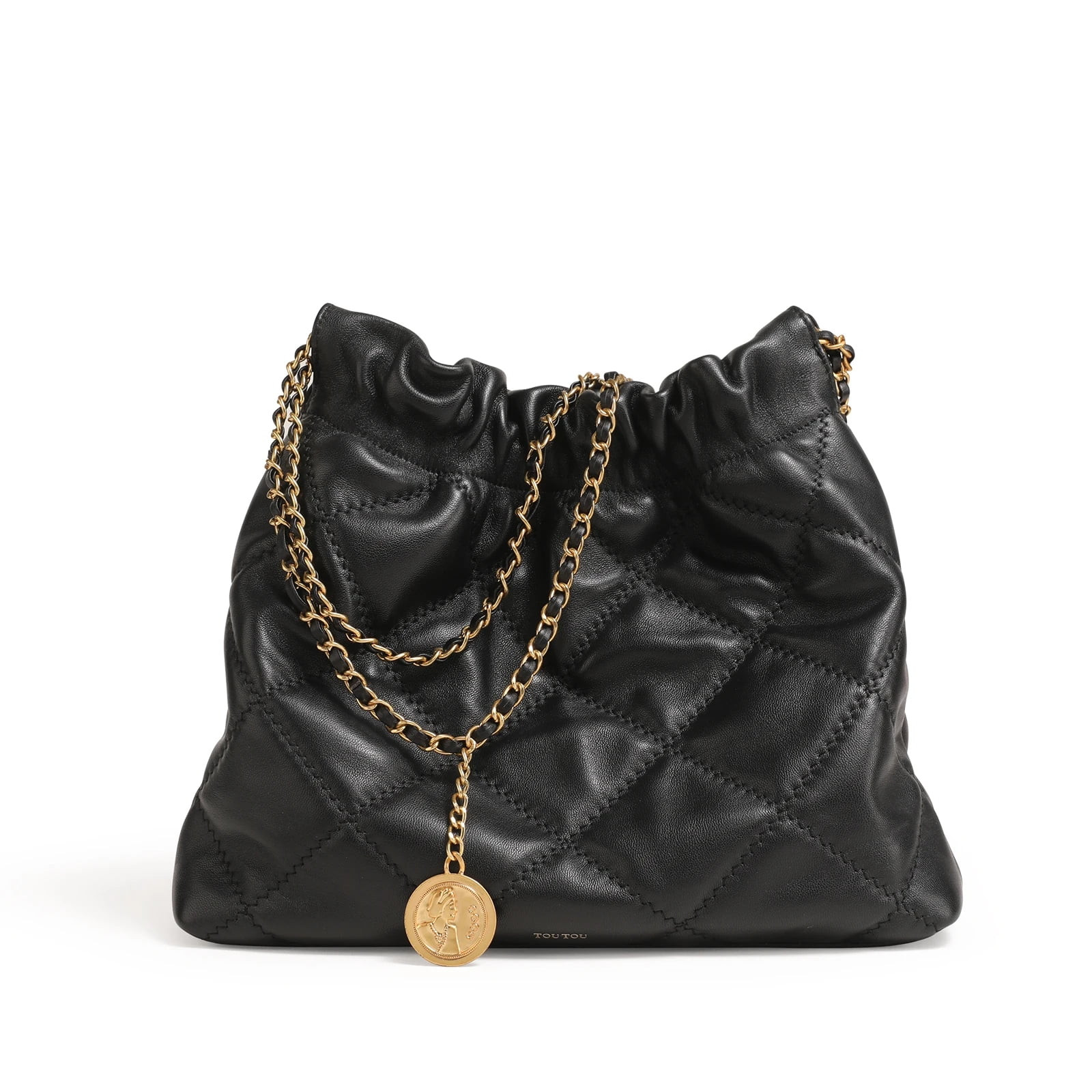 Essencenewyork Women's Leather Solid Print Bucket Cross Body Bag, Black, 1-Piece - Walmart.com | Walmart (US)