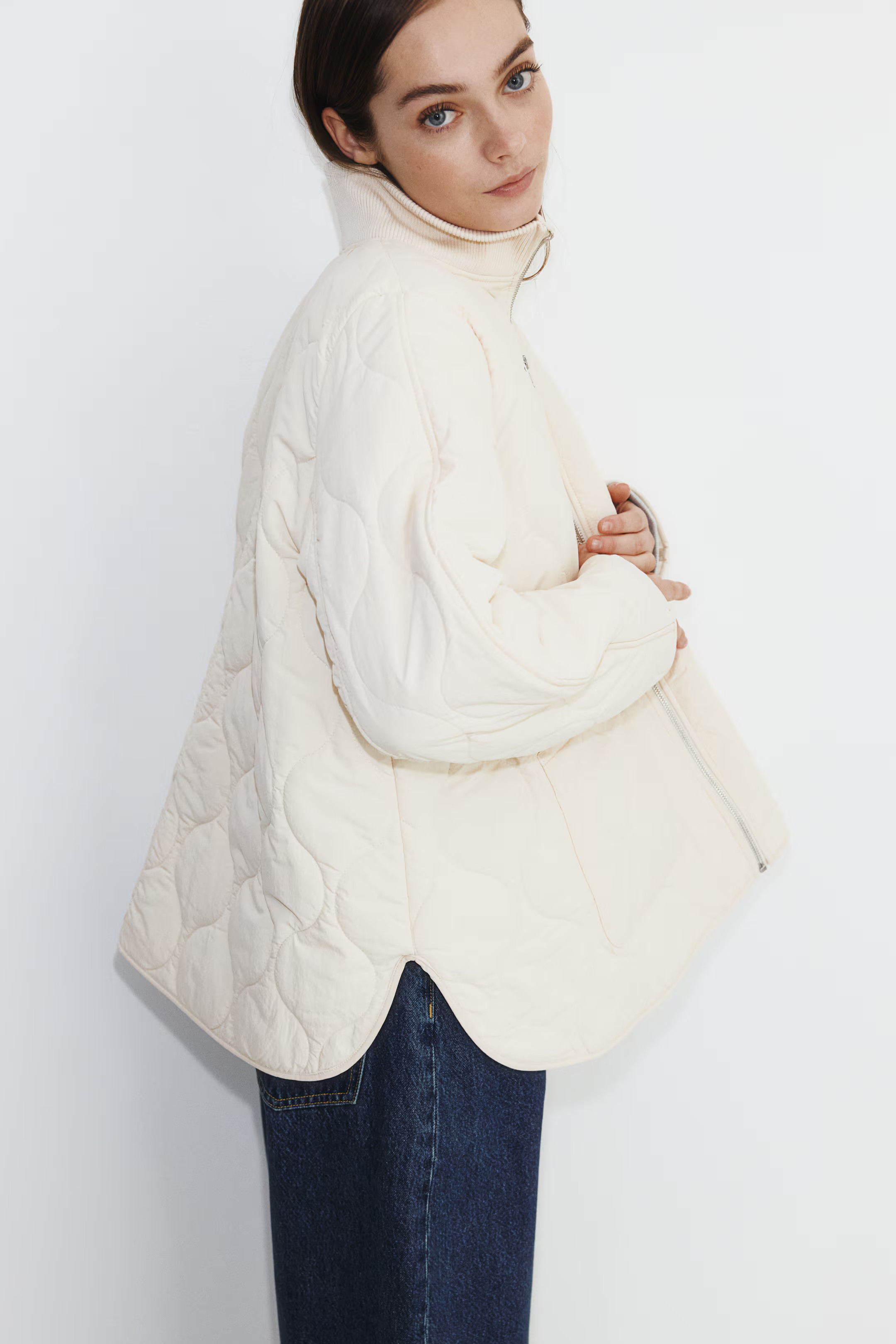 Oversized Steppjacke - Hellbeige - Ladies | H&M DE | H&M (DE, AT, CH, NL, FI)