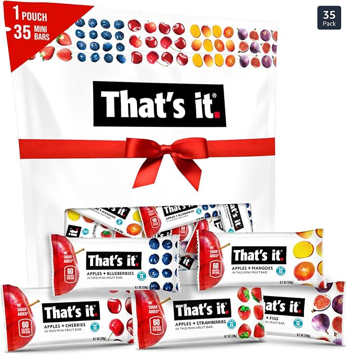 That's it. Mini Fruit Bars (Variety 35 Pack) No Sugar Added, Plant-Based, Vegan & Gluten Free, Br... | Amazon (US)
