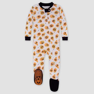 Burt's Bees Baby® Baby Pumpkin Footed Pajama - Black | Target