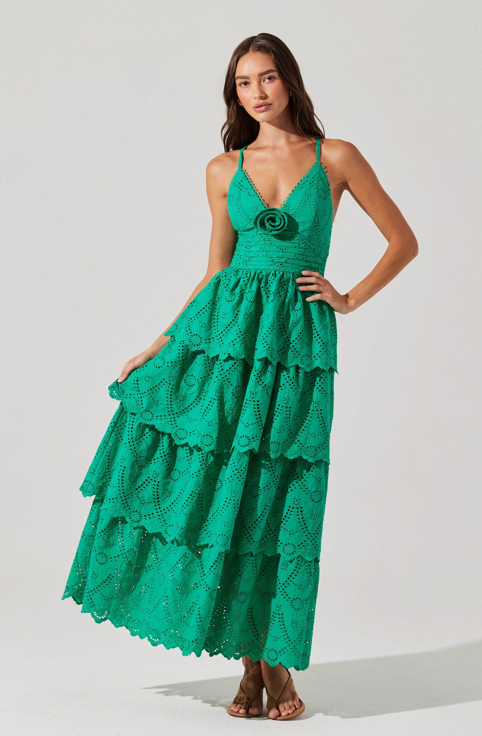 Faeryn Eyelet Tiered Maxi Dress | ASTR The Label (US)