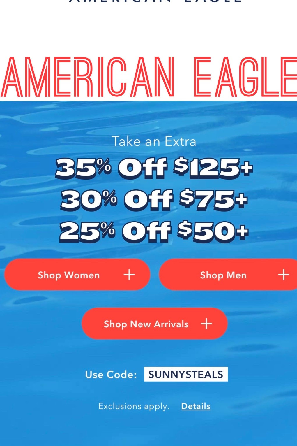 American Eagle sale 
Summer sale 
Aerie

#LTKSaleAlert #LTKSwim #LTKootd