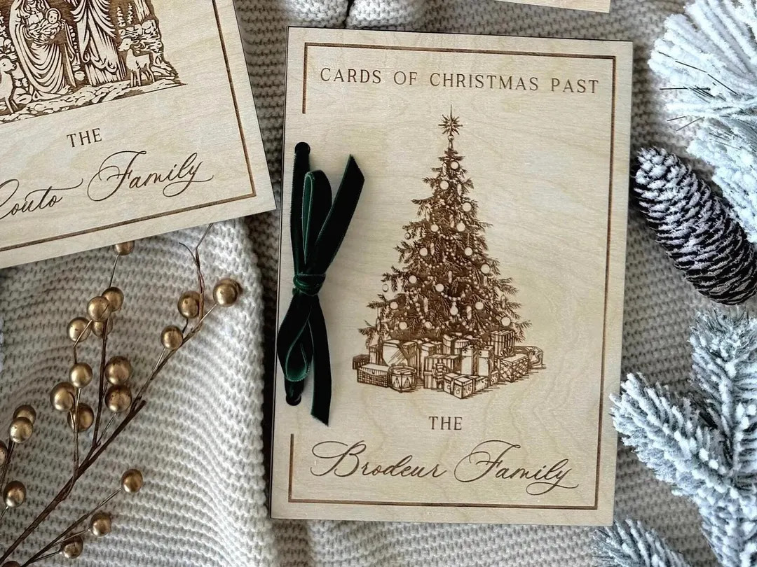 Family Christmas Card Book, Cards of Christmas Past Keepsake, Holiday Card Keeper, Personalize Ch... | Etsy (US)