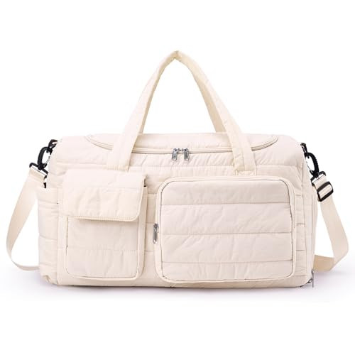 Small Gym Bag for Women, Travel Duffle Bag Carry On Weekender Bag with Shoe Compartment | Amazon (US)
