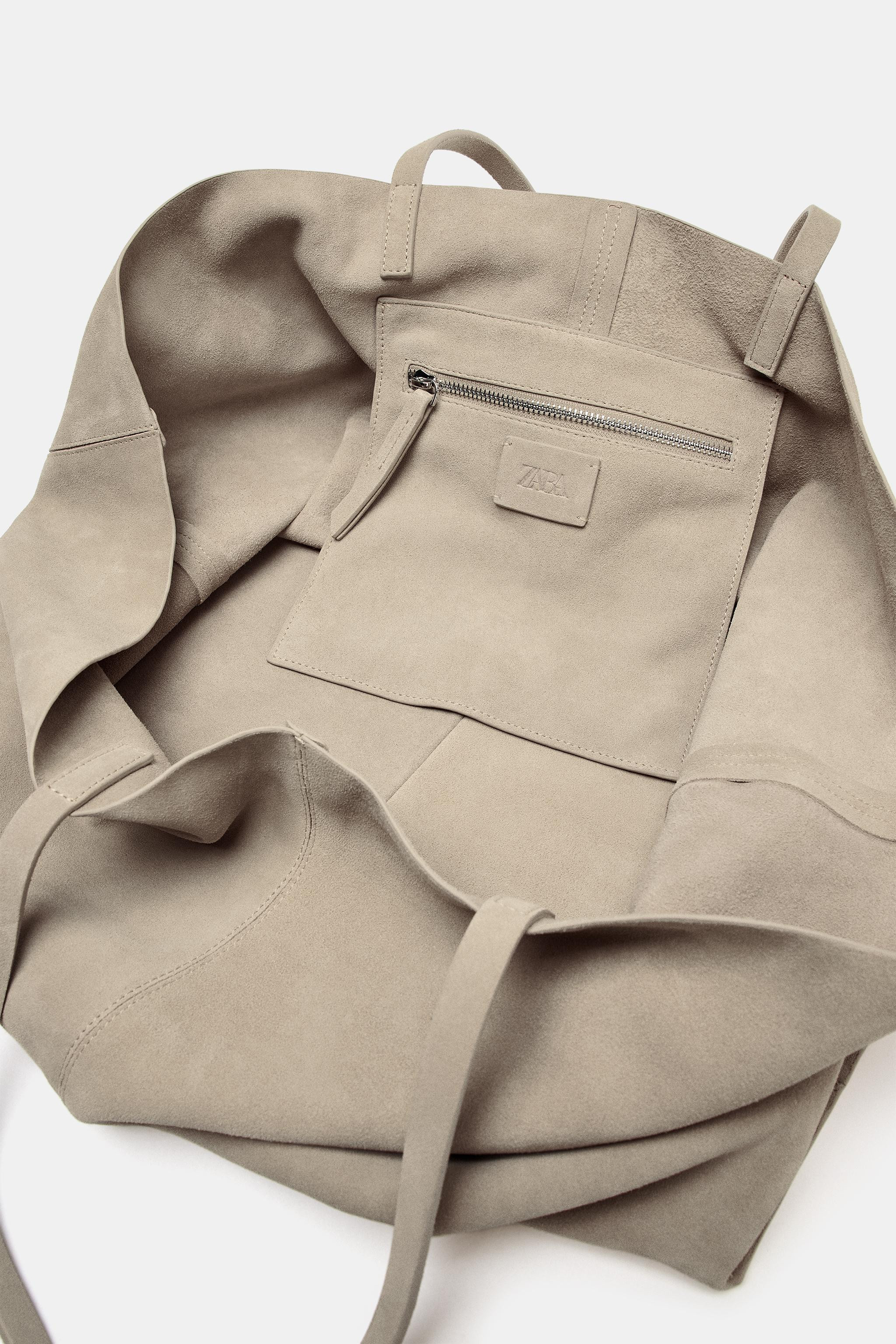 MAXI SPLIT LEATHER SHOPPER | Zara US