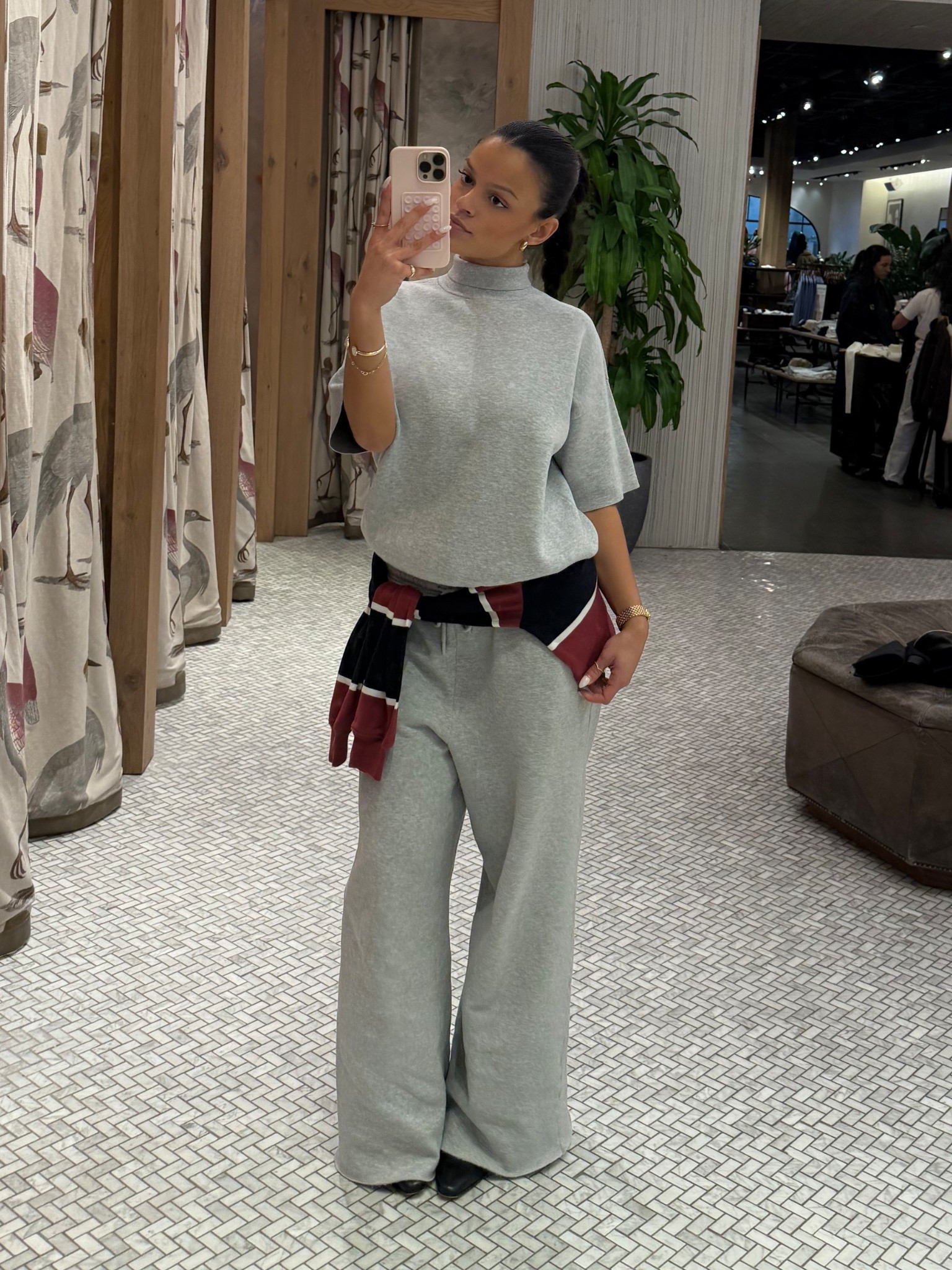 Dressing up sweatpants is best for a cute comfortable look 😍🩶

The “Advice Turtleneck” I am wearing is completely sold out :( I linked the matching sweatfleece mockneck as a long sleeve alternative 🫶🏼

#LTKFindsUnder100