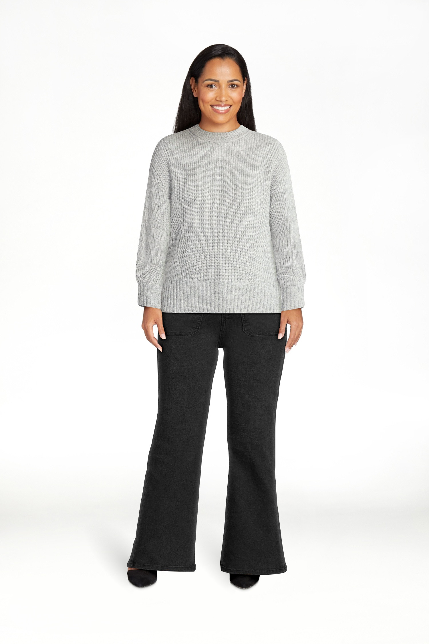 Time and Tru Women's Shaker Stitch Mock Neck Sweater, Midweight, Sizes XS-XXXL | Walmart (US)