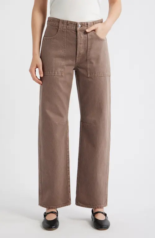 Madewell The Darted Utility Barrel Leg Jeans in Light Umber at Nordstrom, Size 27 | Nordstrom