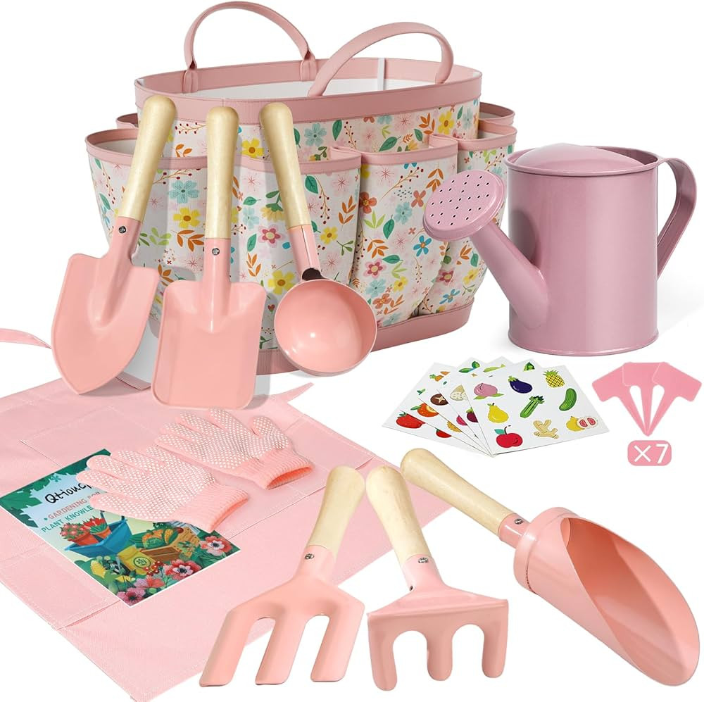 Kids Gardening Set 14Pcs Gardening Tools for Kids with Tote Bag,Watering Can, Shovel, Apron, Gard... | Amazon (US)