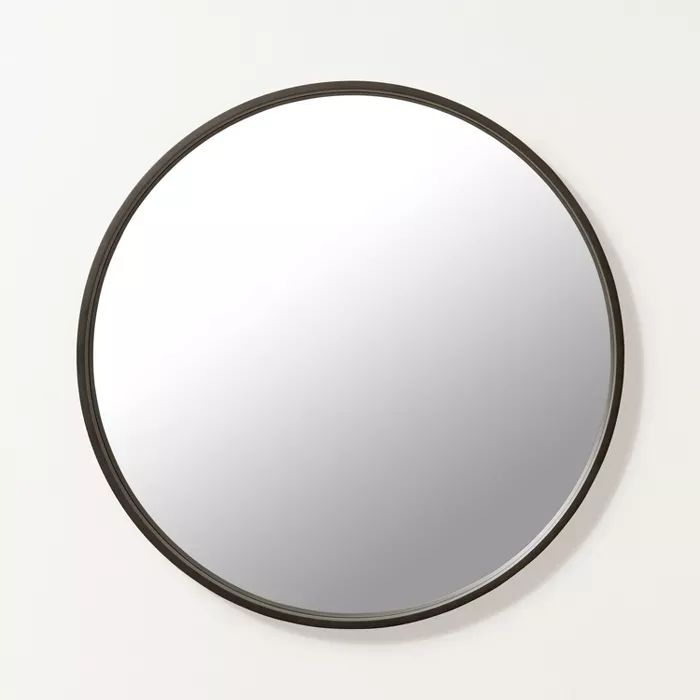 30&#34; Round Framed Mirror Black - Hearth &#38; Hand&#8482; with Magnolia | Target