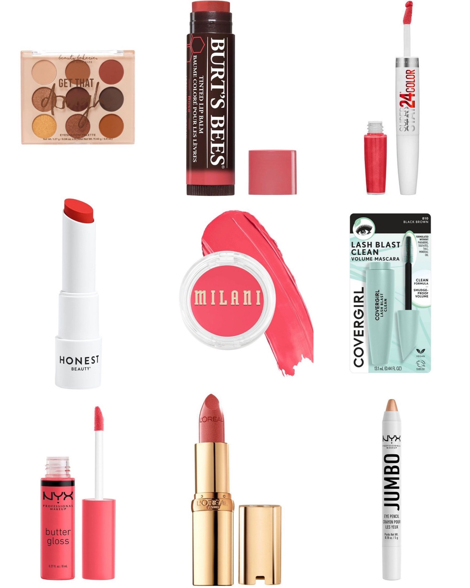 SPB Community Favs:
Makeup for Springs at Target

Covergirl Lash Blast - Black Brown
L’Oréal Voluminous - Black Brown
Beauty Bakerie Palette - Get That Dough
NYX Jumbo Eye Pencil - Frosting
Milani Cream Blush - Coral Crush
Maybelline Fit Me Blush - 25 Pink (light)
Burt’s Bees Tinted Balm - Hibiscus & Rose
Maybelline 24 Hr - Continuous Coral
L’Oréal Color Riche - Tropical Coral
Maybelline Color Sensational - Flush Punch
Honest Tinted Balm - Blood Orange (clear)
NYX Filler Instinct - Besos
Covergirl Clean Fresh Tinted Balm - Life is Pink (light)
NYX Butter Gloss - Sorbet



#LTKbeauty