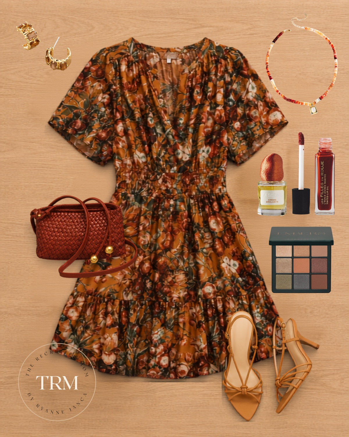 Found my fall dress and I will not be taking questions 🌸🍂 The ruched waist is so flattering and the flutter sleeves make it feel feminine without trying too hard. Strappy tan heels + woven burgundy bag = date night, girls dinner, fall wedding guest — all of the above. Everything linked below! 🤎

#LTKgrwm #LTKSeasonal #LTKWorkwear