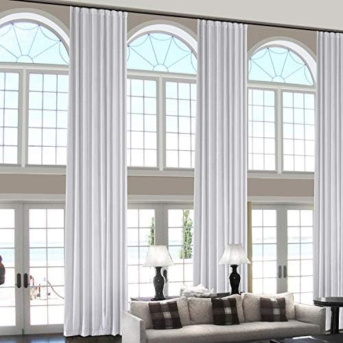 ChadMade Extra Long Curtain 192 Inches, 2 Panels 52Wx192L Snow White, Rod Pocket Back Tab Hook Belt  | Amazon (US)