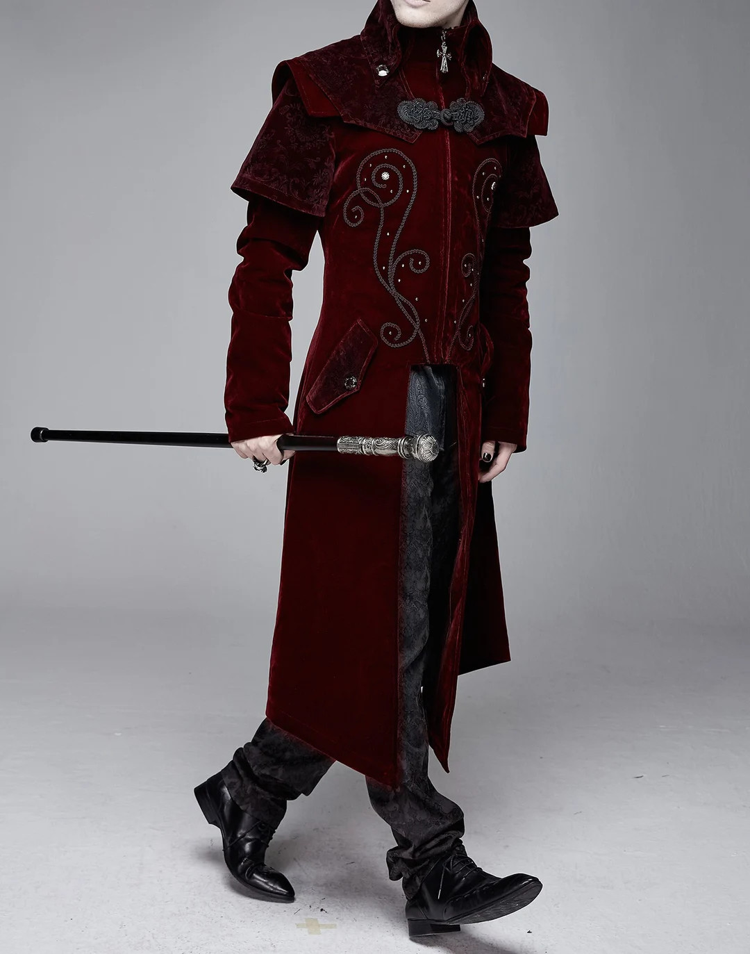 Men's Burgundy Velvet Coat - Tailcoat, Trench, Medieval, Renaissance, Gothic, Festival Larp Cospl... | Etsy (US)