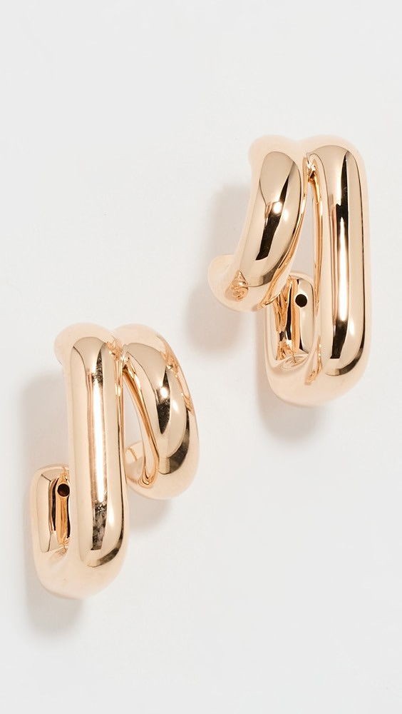 14k Double Gold Jumbo Huggie Hoop Earrings | Shopbop