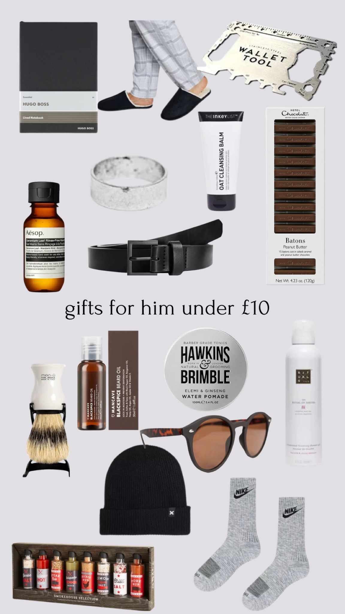 Gifts for him under £10 🎁
Gift guide, gifts for men, cheap gifts, stocking fillers, gift ideas, what to buy, presents, Christmas gifts for men 

#LTKmens #LTKCyberSaleUK #LTKGiftGuide