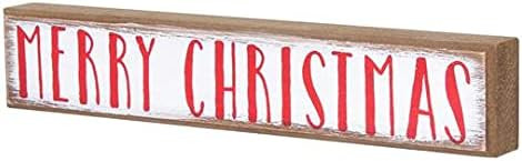 Collins Painting Merry Christmas Wood Block Sign, White, Red, 8''Wx1.5''Hx0.75''D | Amazon (US)