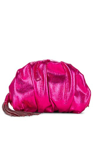 Ruched Clutch in Bouganville | Revolve Clothing (Global)