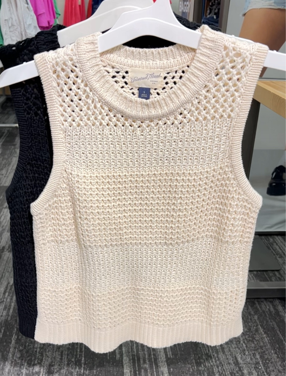 Women's Openwork Sweater and Tank Tops by Universal Thread. Available in 2 colors and plus sizes at Target 🎯 

Neutral Styles, Summer Outfit, Summer Looks, Neutral Fashion, Summer Tops, Outfit Inspo, Plus Inspo  

#LTKfit #LTKstyletip #LTKFind
