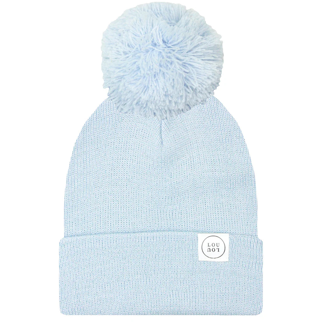 Beanie with Pom - Powder Blue | Lou Lou & Company